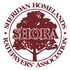 Sheridan Homelands Ratepayers' Association logo.